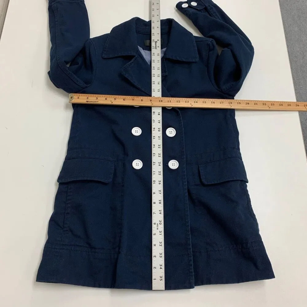 J Crew Peacoat Womens 4 Navy Double Breasted Heavyweight Cotton Twill Jacket